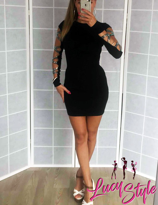 Elegantní dámske černé šaty 