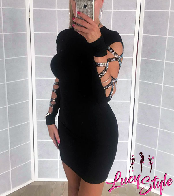 Elegantní dámske černé šaty 